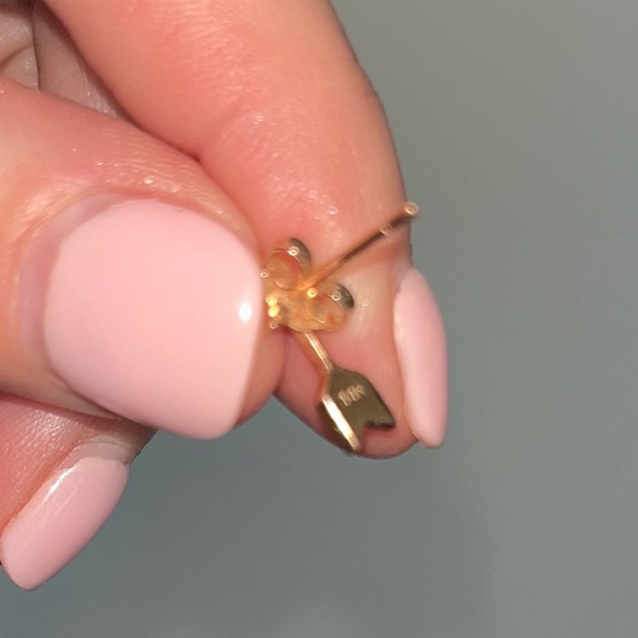 Rose gold (14k) pave diamond earrings - Picture 5 of 6